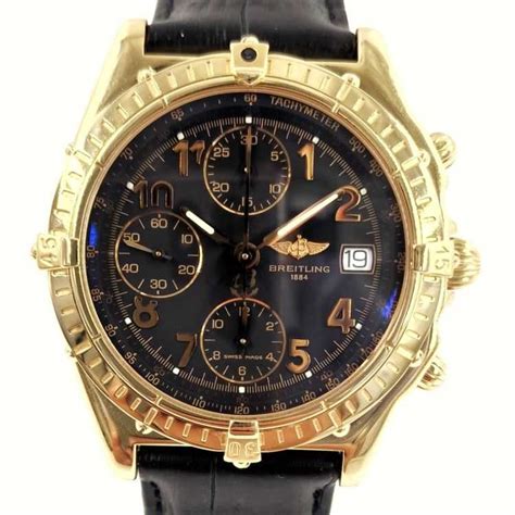 breitling chronomat 18k gold k13357aj diamond bezel